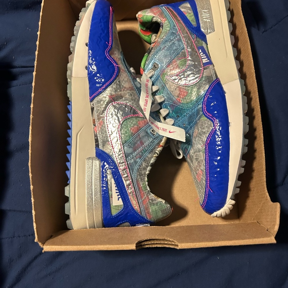 Colorful Nike Sneakers with Blue and Silver Accents